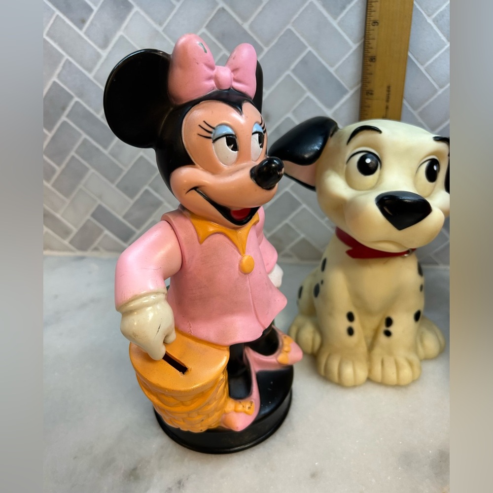 Vintage Mickey, Minnie Mouse‎, and Dalmation Coin Piggy Banks Walt Disney - Picture 2 of 12